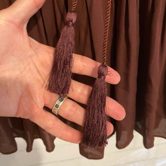 Cinq a Sept $380 Silk Lotus Pleated Dress In Rum Raisin. XS EUC - Picture 7 of 16